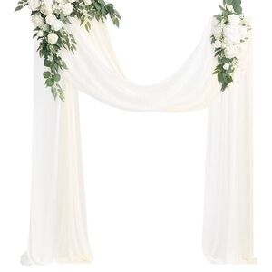 Wedding- Elegant Cream and White Floral Arch Drape